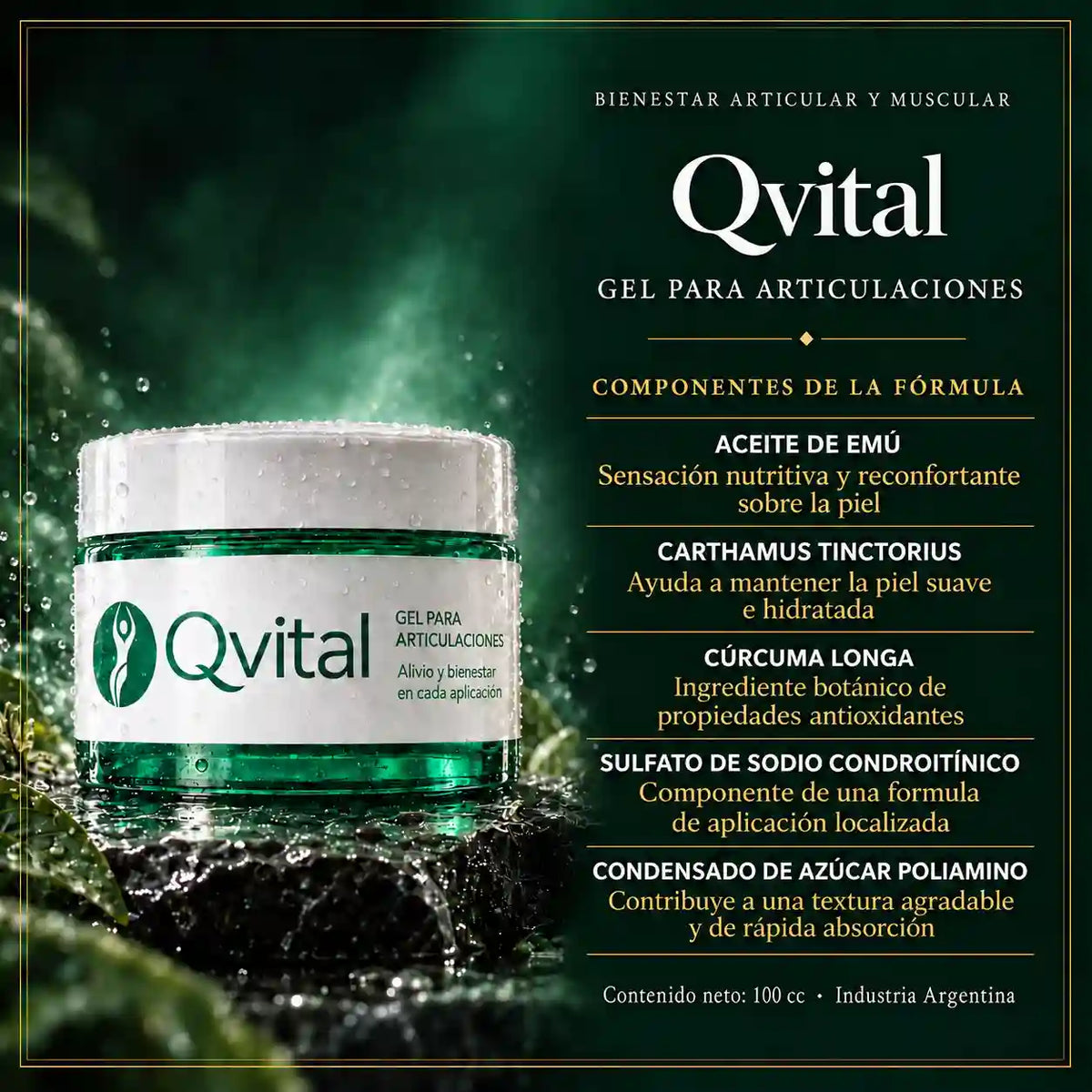 QVITAL®  · Gel de masaje Articular 100cc